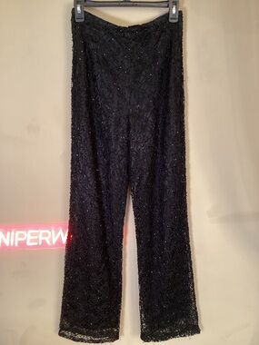 Vintage 1980s beaded wide leg dress pants